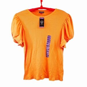 NWT Vince Camuto Puffy‎ Short Sleeve Shirt Blouse Orange Fizz Women's XXL